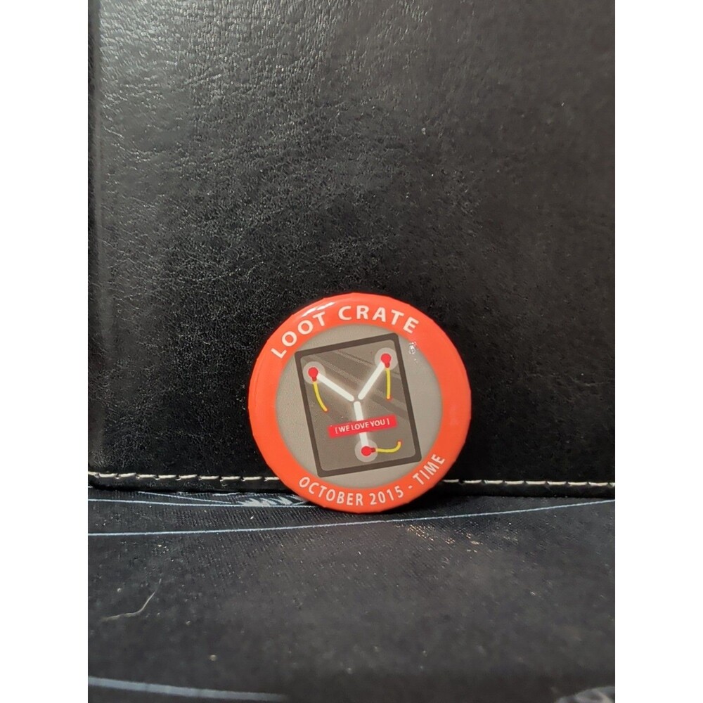 Loot Crate Pin Button October 2015 - Time Back To The Future FLUX CAPACITOR
